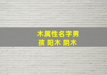 木属性名字男孩 阳木 阴木